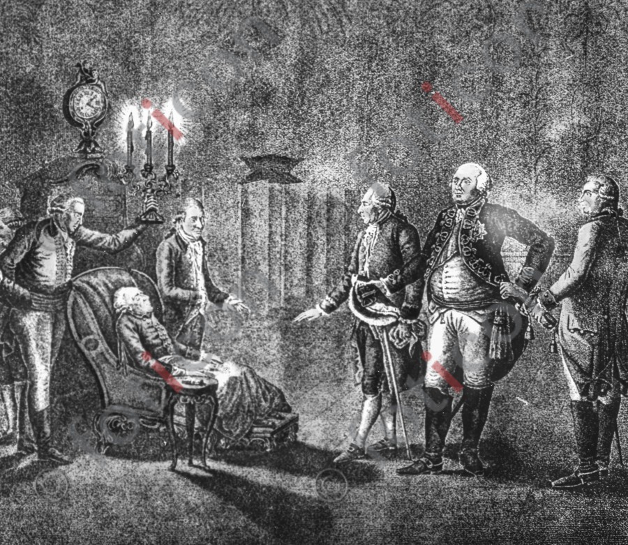 Tod Friedrichs des Grossen ; Death of Frederick the Great - Foto foticon-simon-190-062-sw.jpg | foticon.de - Bilddatenbank für Motive aus Geschichte und Kultur